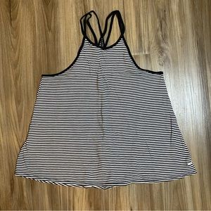 Hollister Black and White Stripe Swing Tank Top Size S